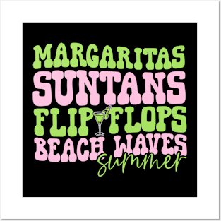 Suntans Flip Flops Beach Waves Summer Posters and Art